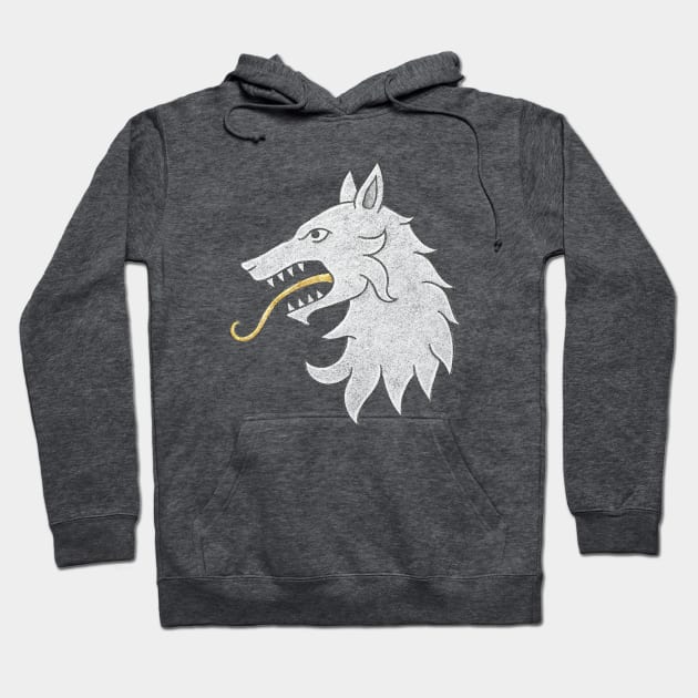 Heraldic White Wolf Medieval Manuscript Coat of Arms Hoodie by MahakamWorkshop